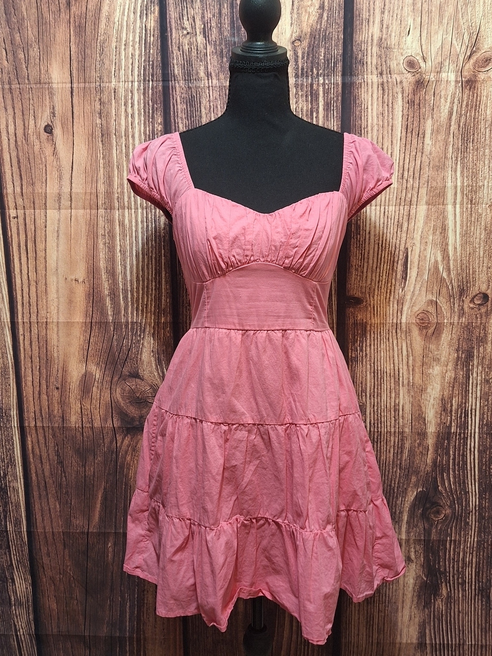 Hollister Pink Tiered Sweetheart Mini Dress Size XS